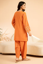 2-PC Embroidered Cotton Shirt with Trouser CNP-4-2AS (ORANGE)